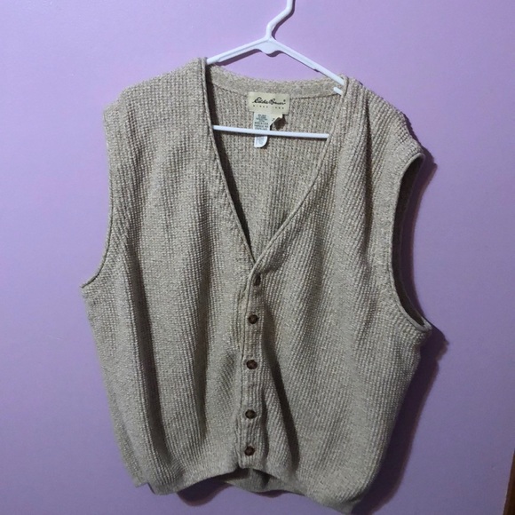 Vintage Eddie Bauer Cream Sweater Vest 